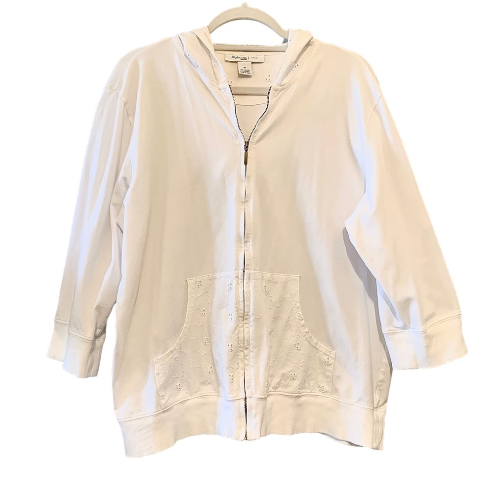 Style & Co Woman Sport Size 1X white hoodie